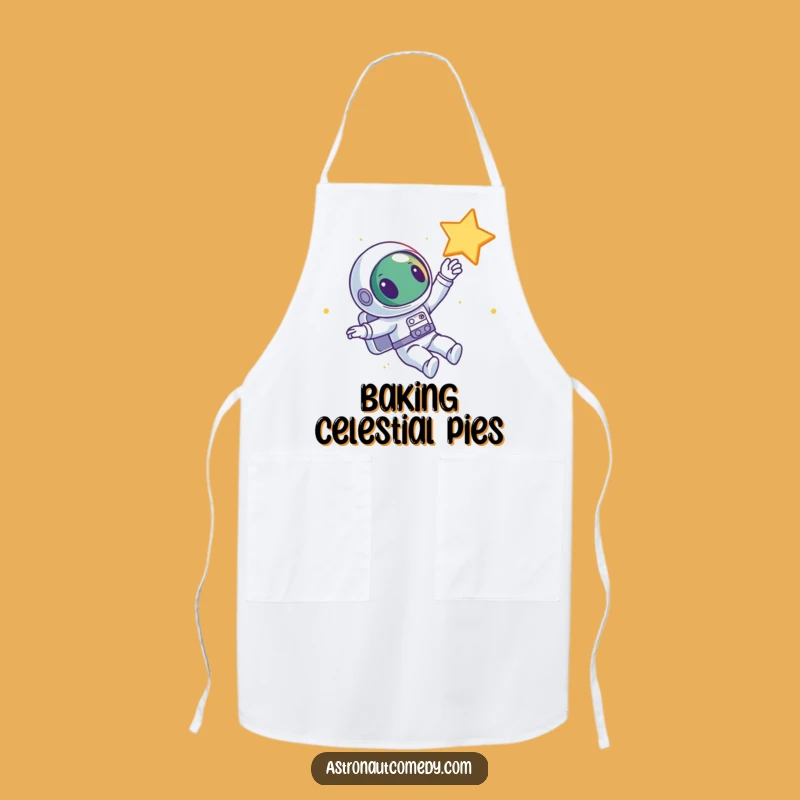 Funny Curious Alien Chef Apron - Space Explorer Kitchen Fun