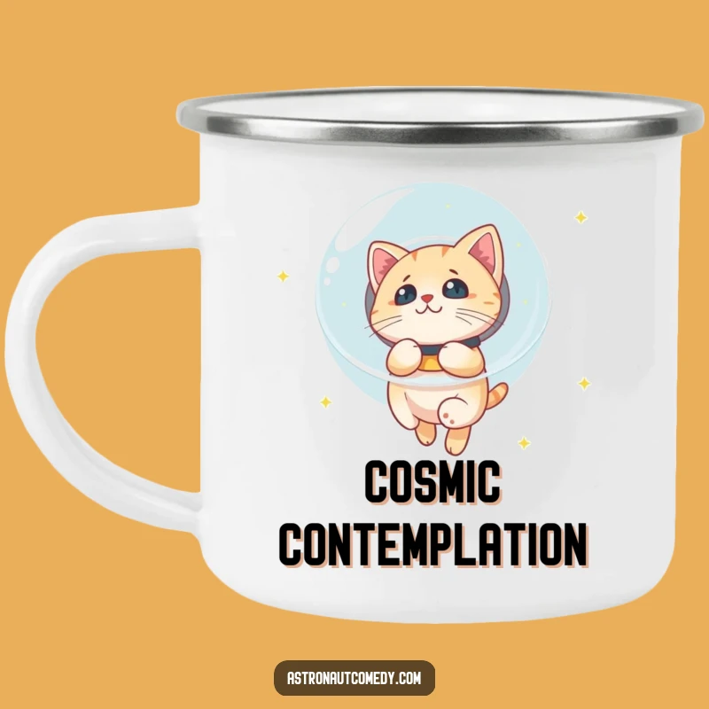 Funny Cat Astronaut Camping Mug - Adventure Fuel for Space Cats, Novelty Gift!