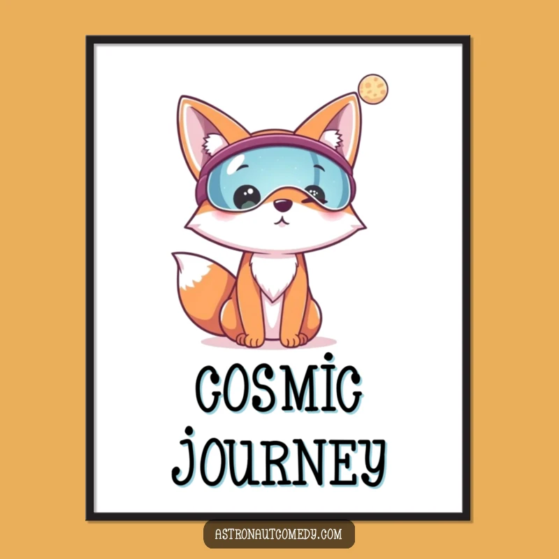 Funny Fox Astronaut Digital Art - Instant Cosmic Cheer, Printable Space Gift!
