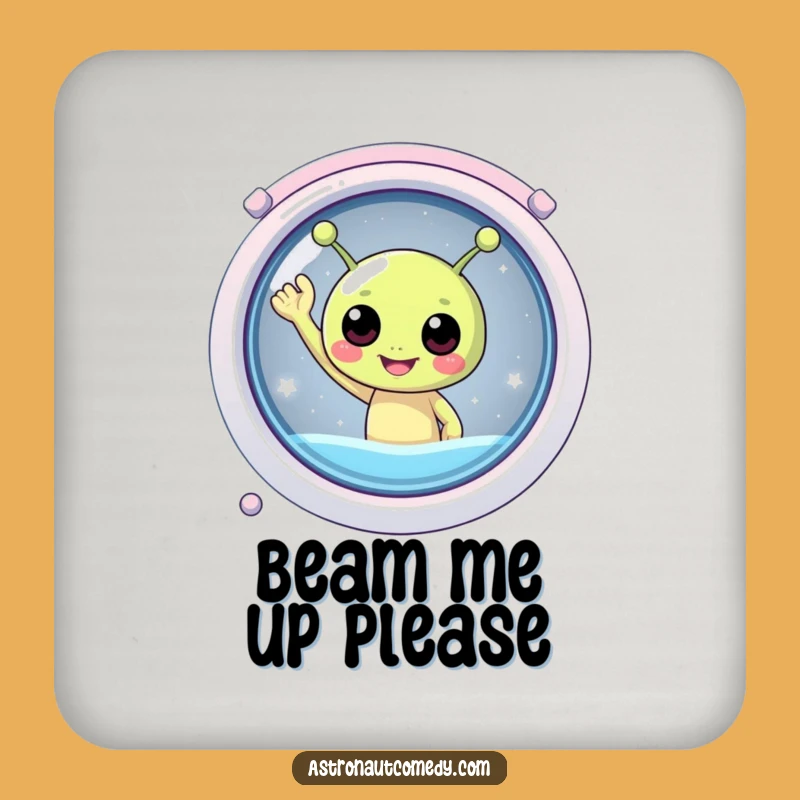 Funny Alien Coaster - Happy Waving Space Decor to Protect Surfaces