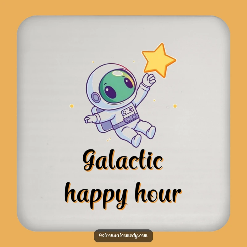 Funny Curious Alien Coaster - Star Reaching Space Decor