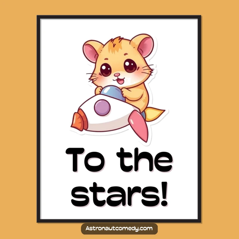 Funny Hamster Rocket Poster - Motivational Space Art, Unique Pilot Gift!