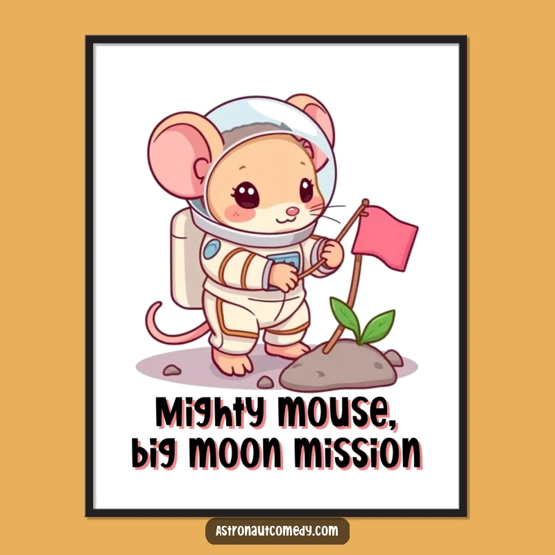 Free Printable Mouse Space Art: Funny Downloadable Gift for Aspiring Astronauts