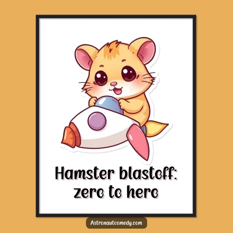 Free Printable Hamster Rocket Art: Funny Downloadable Gift for Space-Loving Decor