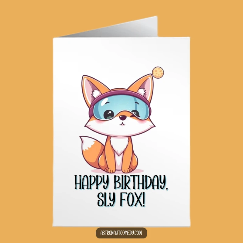Free Printable Fox Space Card: Funny Birthday Downloadable Gift for Adventure Seekers