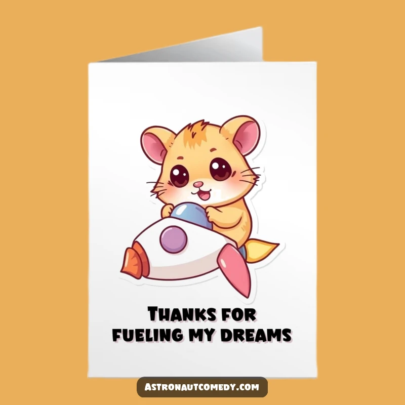 Free Printable Hamster Rocket Card: Funny Thanks Downloadable Gift for Stellar Support