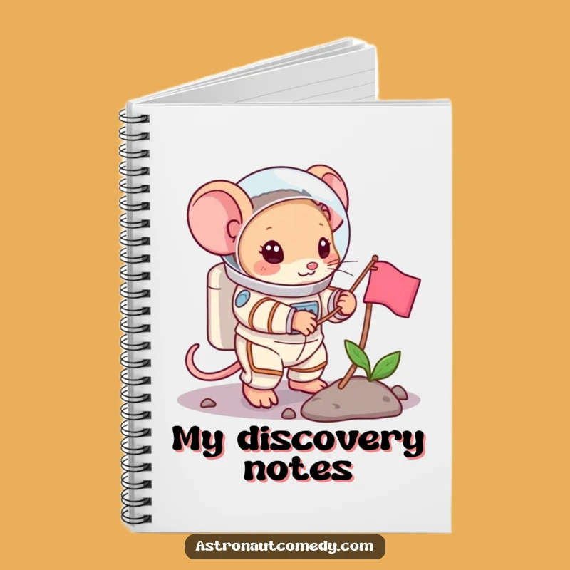 Funny Mouse Astronaut Notebook - Log Your Missions, Pioneer's Journal Gift!
