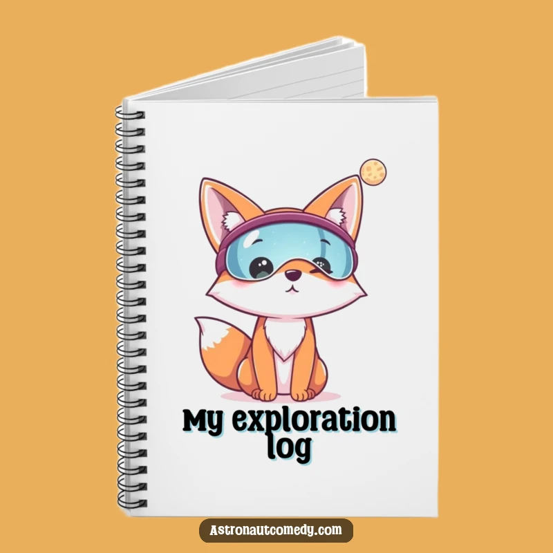 Funny Fox Astronaut Notebook - Log Your Journeys, Explorer's Journal Gift!