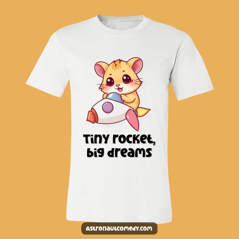 Funny Hamster Rocket T-Shirt - Bold Little Pilot, Awesome Space Tee Gift!