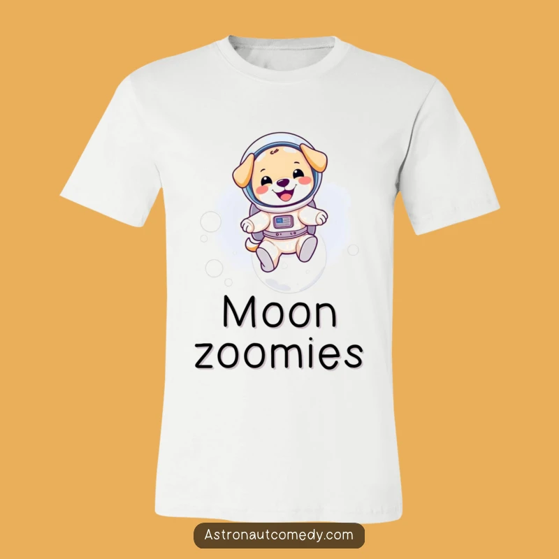 Funny Puppy Astronaut T-Shirt - Hilarious Moon Bouncing Graphic Tee Gift