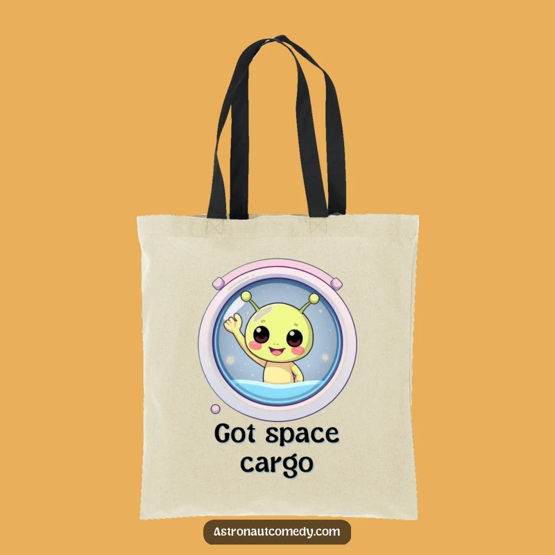 Funny Alien Waving Tote Bag - Whimsical Space Adventure Carry-All Gift