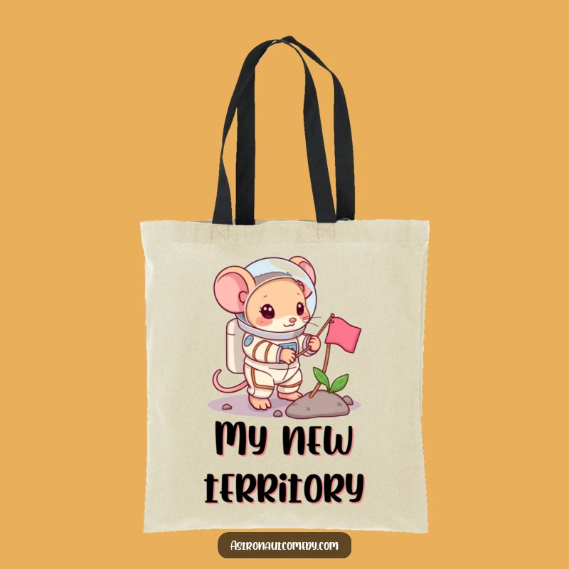 Funny Mouse Astronaut Tote Bag - Carry Your Missions, Bold Space Gift!